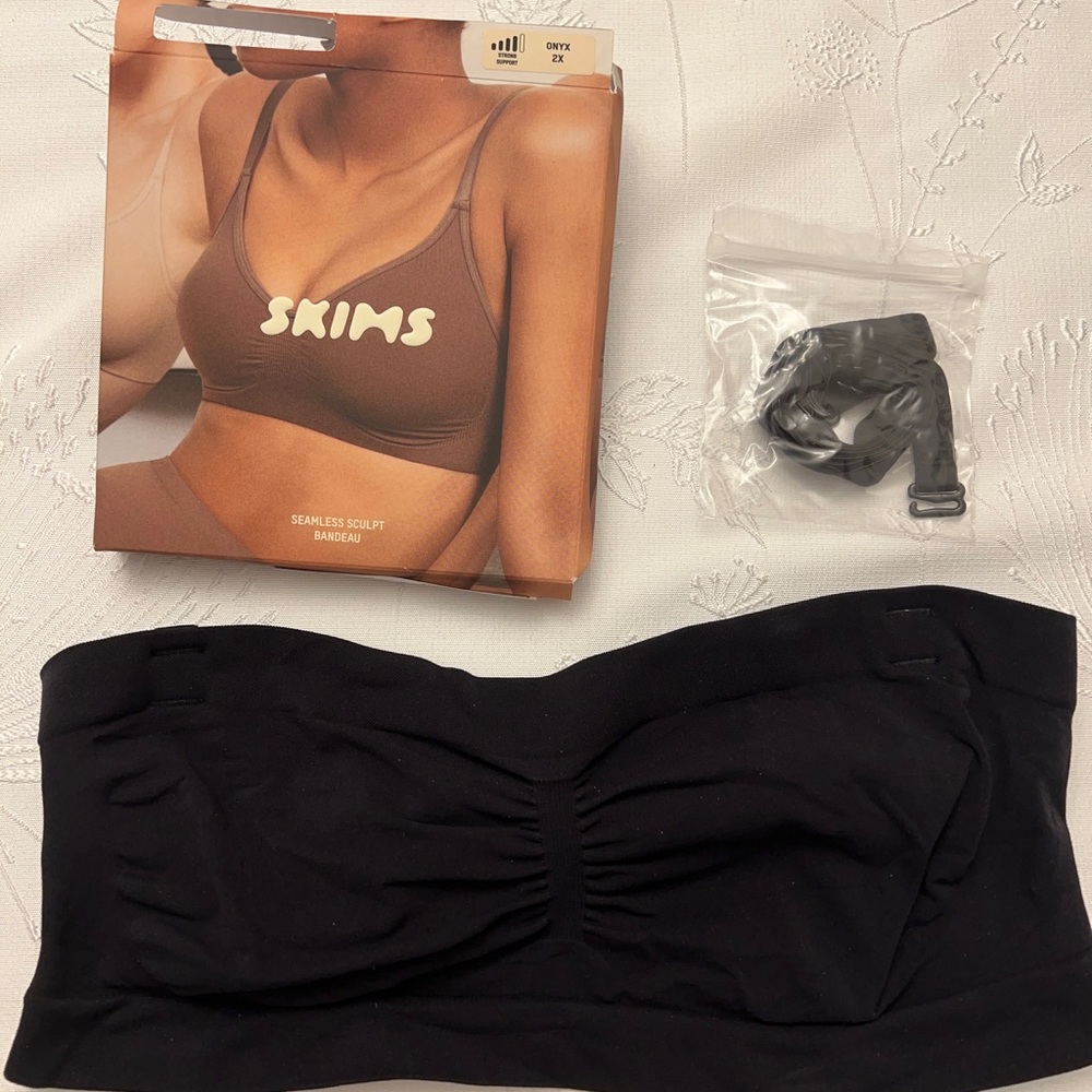 SKIMS Seamless Sculpt Bandeau Strapless Bra - ONYX - 2X - NWT